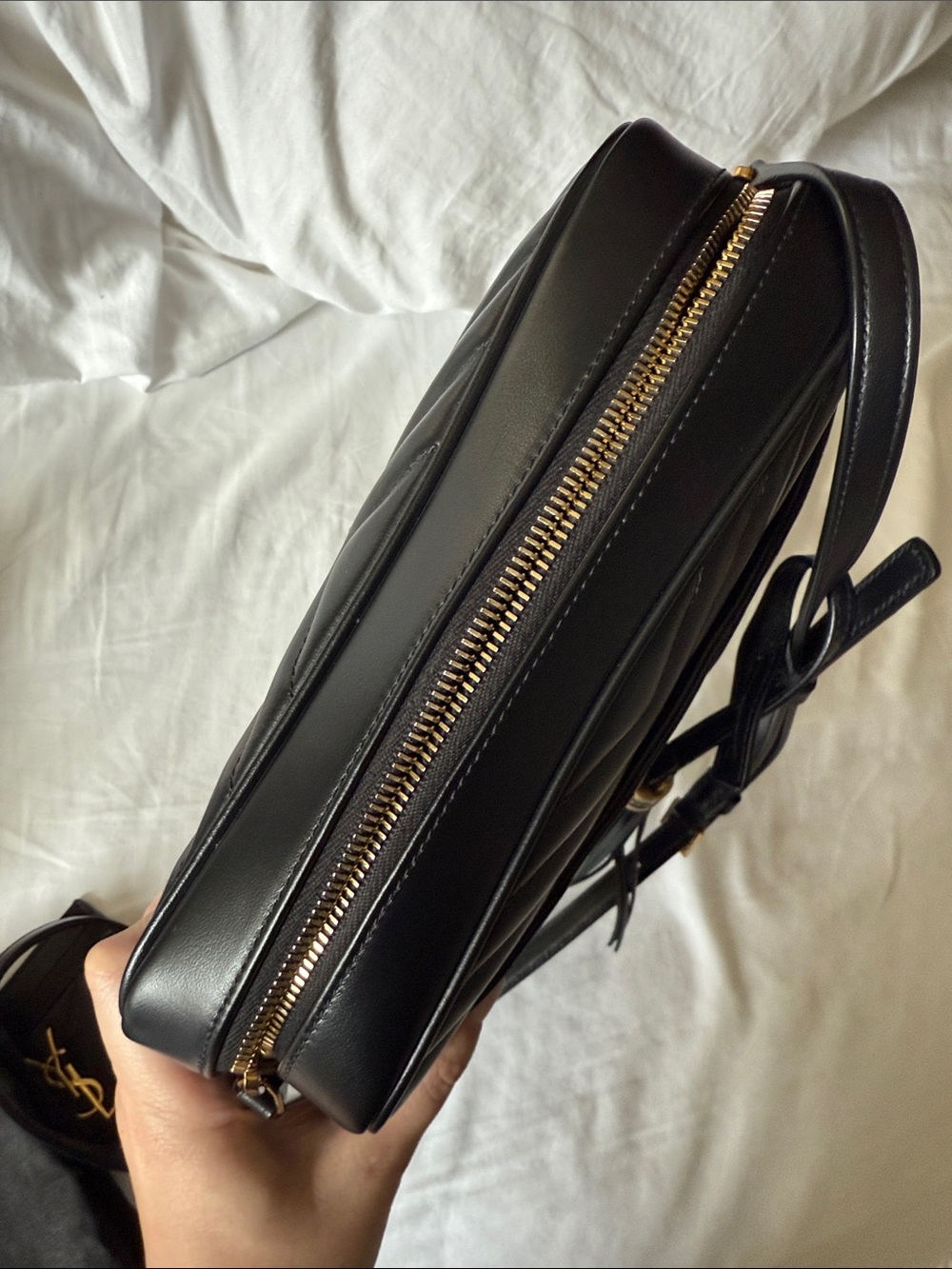 Saint Laurent Black Quilted Lou Camera Bag + Card Holder with Zoomoni organizer - Picture 7 of 15